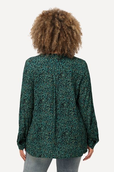Блуза с абстрактен флорален принт