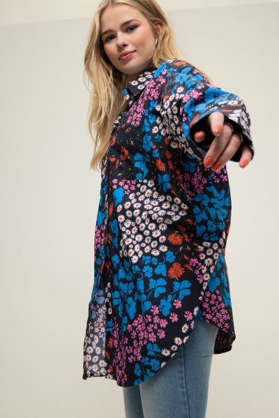 Floral Long Sleeve Tunic Blouse