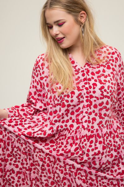 Leopard Print Long Sleeve Maxi Dress
