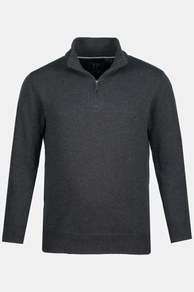 Knitted half-zip, stand-up collar, zip, long sleeve