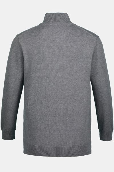 Knitted half-zip, stand-up collar, zip, long sleeve