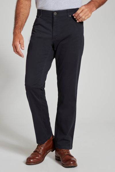 5-pocket trousers, elasticated waistband, regular fit