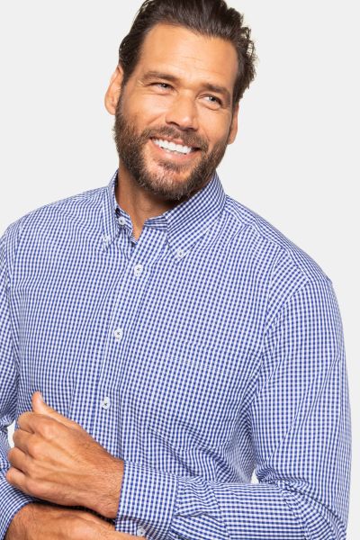 Easy Care Button Down Collar Comfort Fit Check Shirt