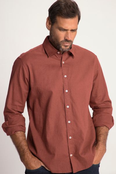 Linen Blend Long Sleeved Shirt