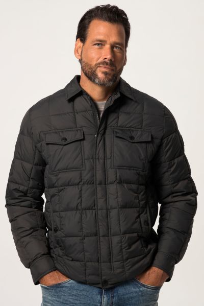 Quilted jacket, chest pockets, sleeve badge