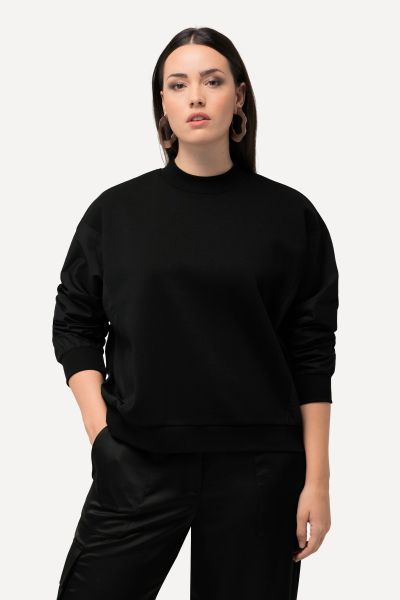 Sweatshirt with Poplin Insert
