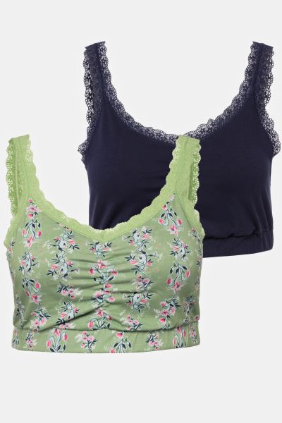 2 Pack Casual Bra - Floral, Navy