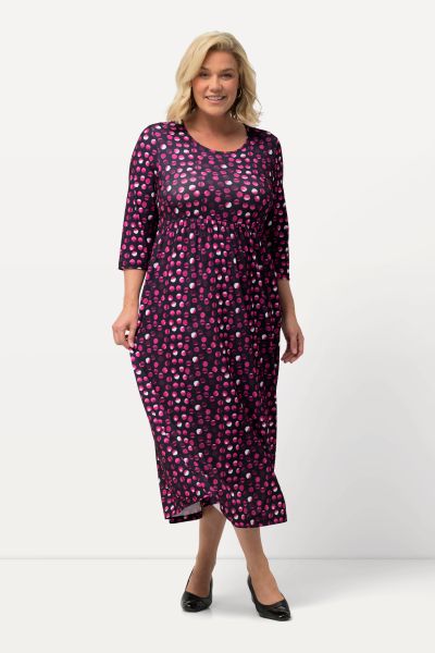 Matte Jersey Dot Print Empire Pocket  A-line Dress