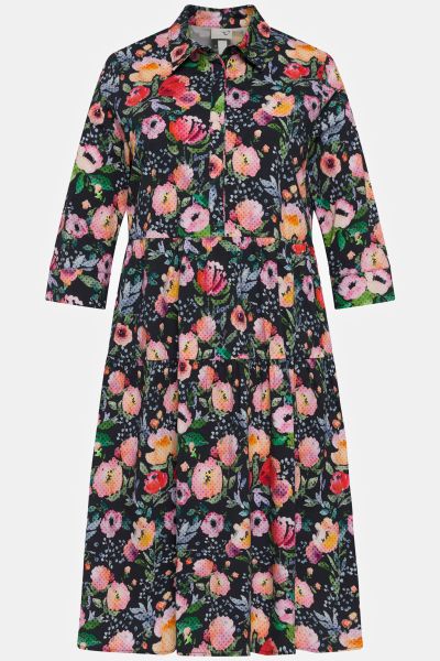 Cross-Stitch Effect Floral Dress
