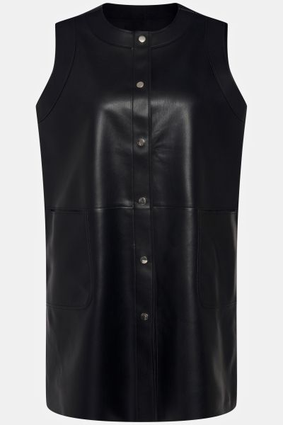 Faux Leather Reversible Vest