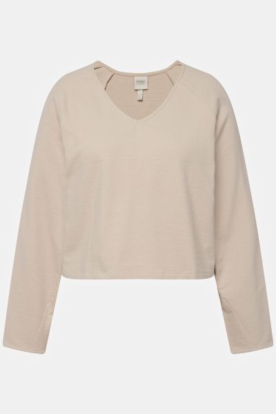 Eco Cotton V-Neck Crop Sweatshirt