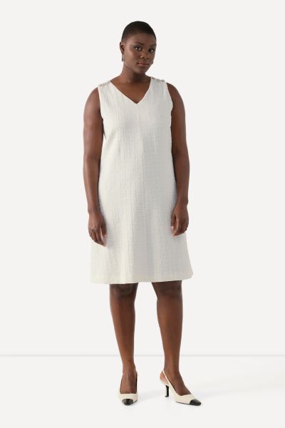 Sleeveless Textured Boucle Dress