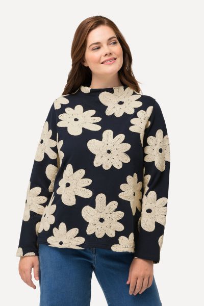 Eco Cotton Floral Embroidered Sweatshirt