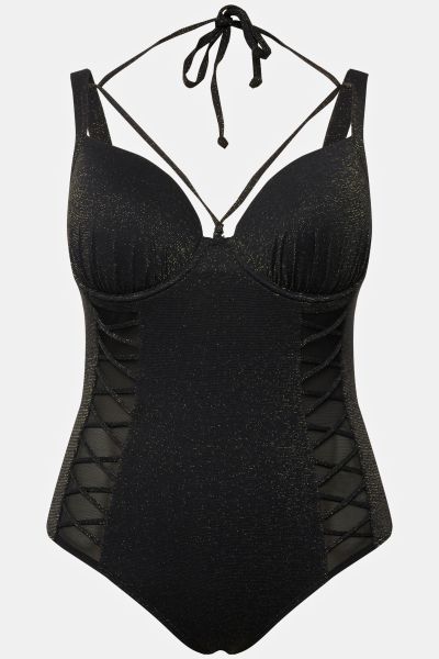 Sparkling Lace Up Swimsuit