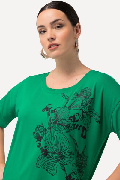 Floral Front Stretch Tee