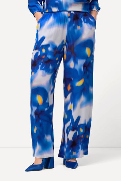 Abstract Floral Print Pants