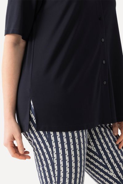 Knit Button Front Polo Top