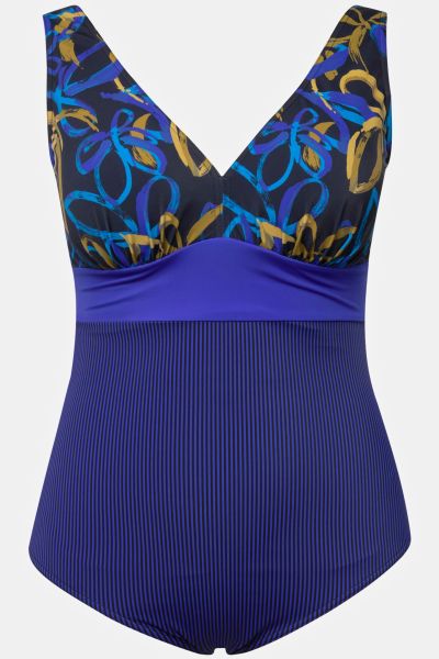 Sporty Mixed Print Swimsuit