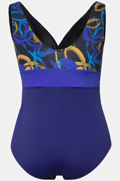 Sporty Mixed Print Swimsuit