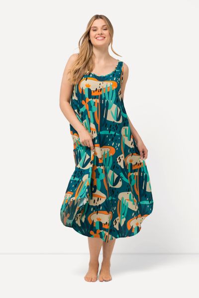 Cactus Print Cover Up Dress