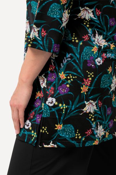 Matte Jersey Tropical Floral Print Tunic