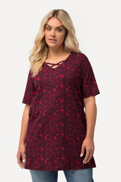 Flowers Allover Knit A-line Tunic