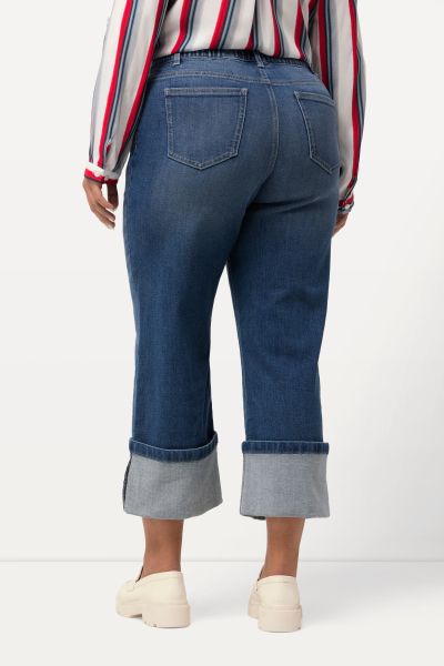 Mary Wide Leg Cuff Crop Jeans