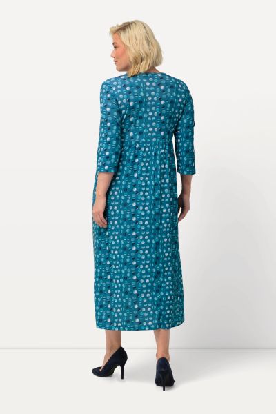 Matte Jersey Dot Print Empire Pocket  A-line Dress