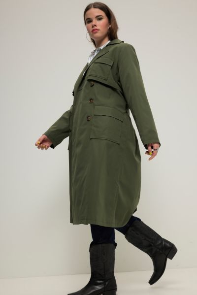 Military Style Fully Lined Trench Coat