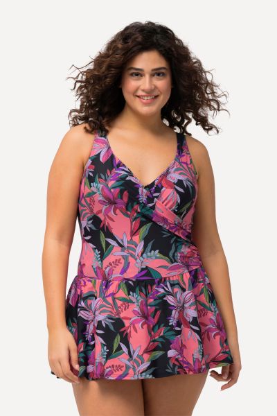 Tropical Print Swim Dress