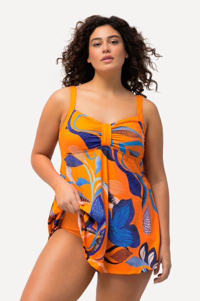Abstract Floral Swim Dress