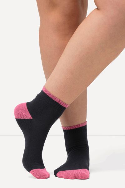 2 Pack Shorty Socks with Accent Coloring