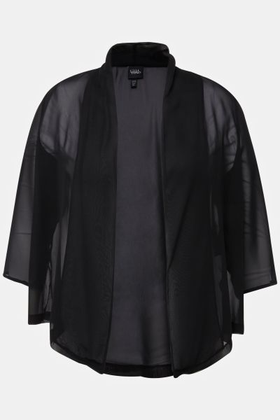 Oversized Shawl Collared Chiffon Jacket