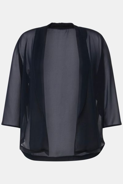 Oversized Shawl Collared Chiffon Jacket