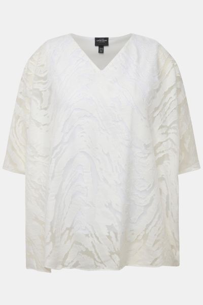 Блуза с шифон с мраморни цветове