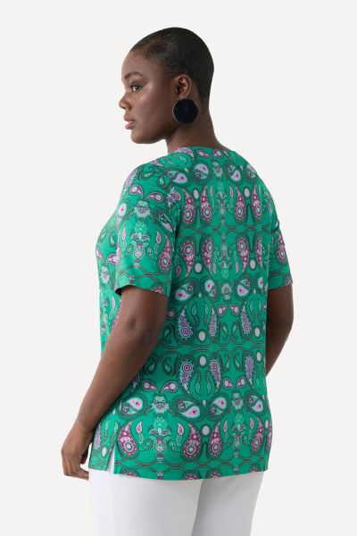 Bright Paisley Stretch Fit Short Sleeve Tee
