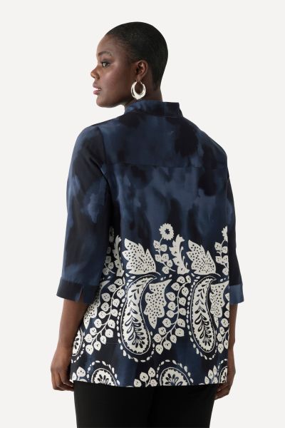 Floral Paisley 3/4 Sleeve Lyocell Blouse