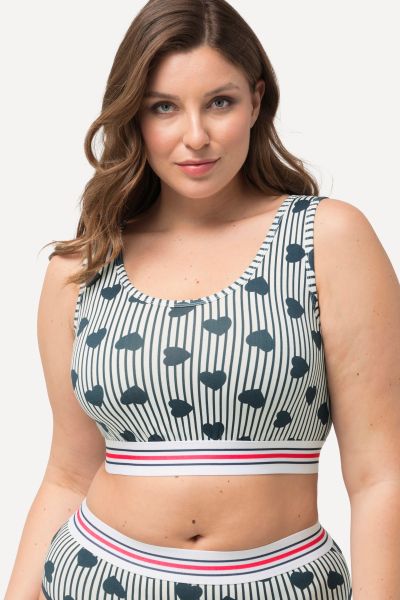 2 Pack Bralettes- Stripe and Heart