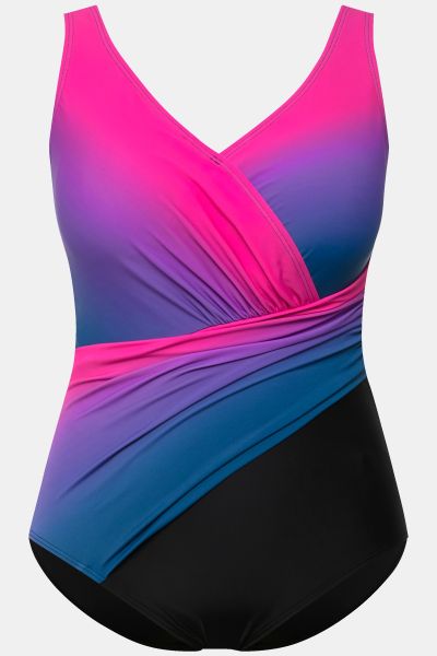 Ombre Wrap Look Swimsuit