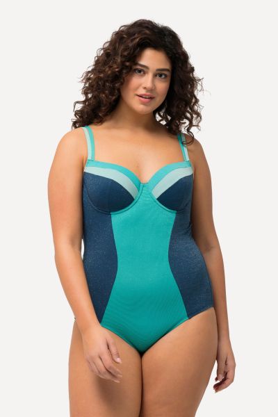 Shimmering Colorblock Swimsuit