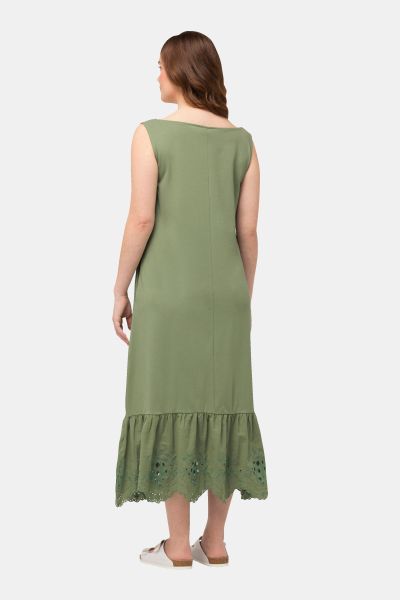 Eco Cotton Scalloped Lace Trim Dress