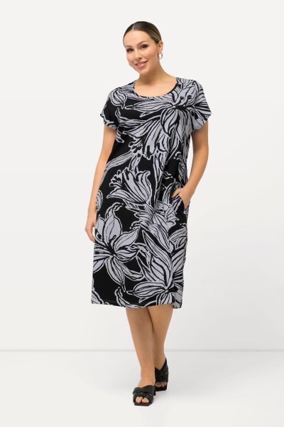 Lily Print Cap Sleeve Midi Dress