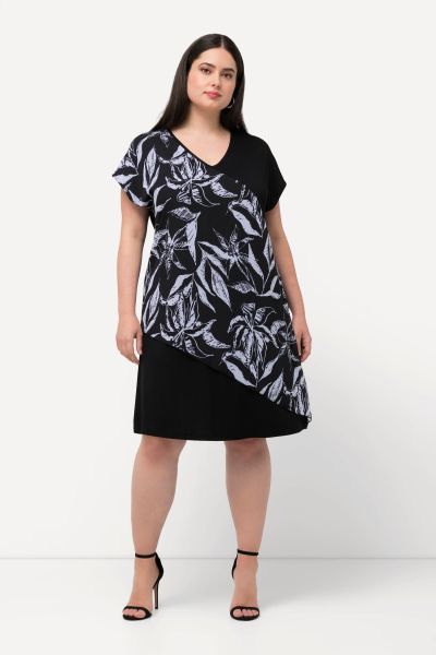 Mixed Print Jersey Dress
