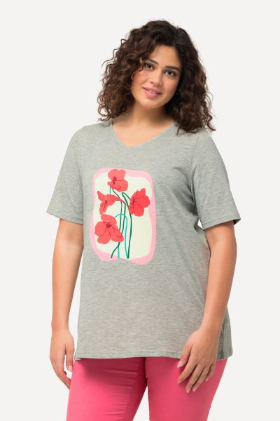 Тениска с флорален графичен принт