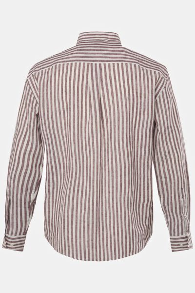 Linen blend striped shirt