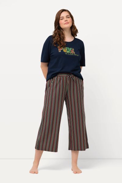 Eco Cotton Cropped Striped Pajama Pants