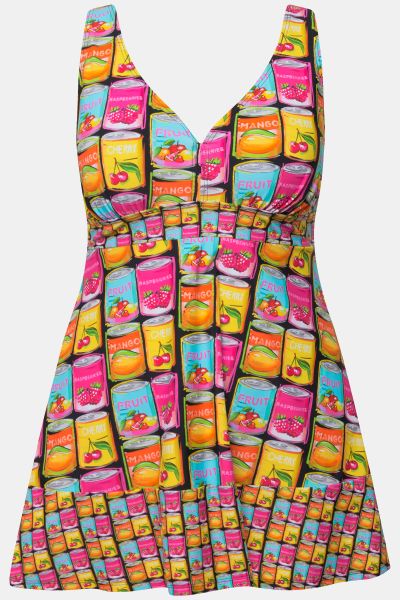 Canned Fruit Graphic Swim Dress