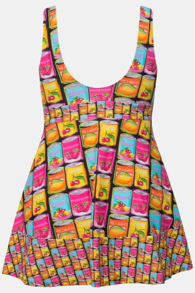 Canned Fruit Graphic Swim Dress