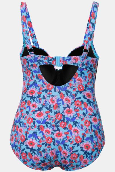 Mixed Floral Print Underwire Swimsuit