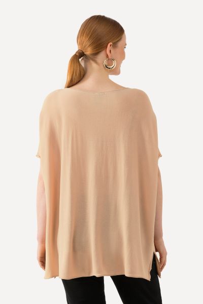 Batwing Sleeve Boat Neck Sweater